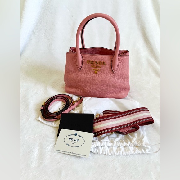 PRADA Mini Shoulder Bag 1BH081 Petalo Leather w/Dust Bag, Guarantee Card - Picture 12 of 12
